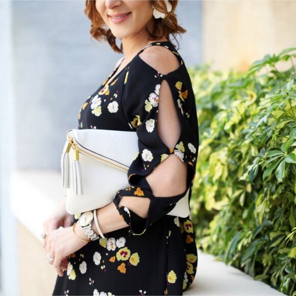 Women's ZARA Bow Peekaboo Lace Up Sleeve Black Floral Mini Dress XS Fall - Picture 7 of 7